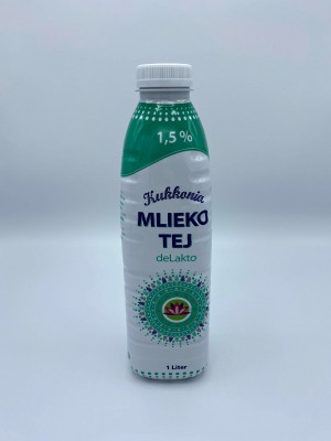 Bezlaktózové mlieko polotučné Kukkonia 1l